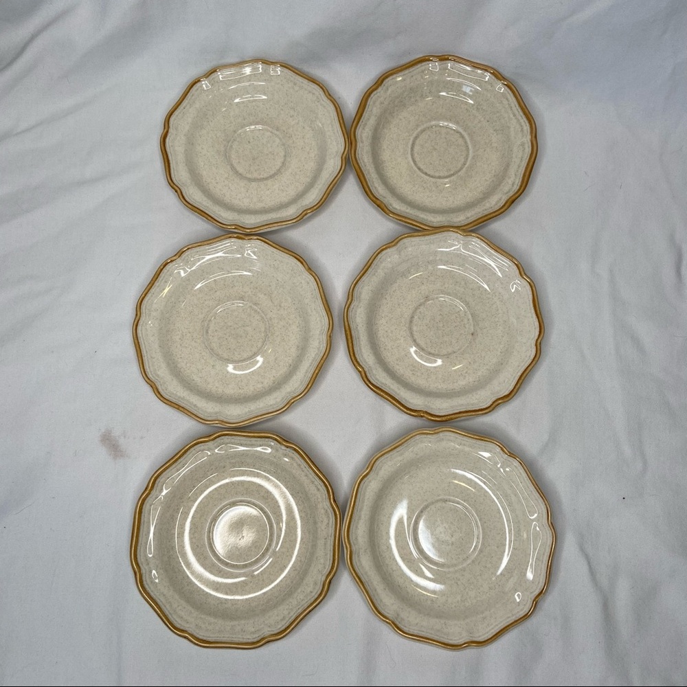 VINTAGE Set Of 6 MIKASA GARDEN CLUB ROUND SERVING 6” Dessert PLATE PLATTER EC400